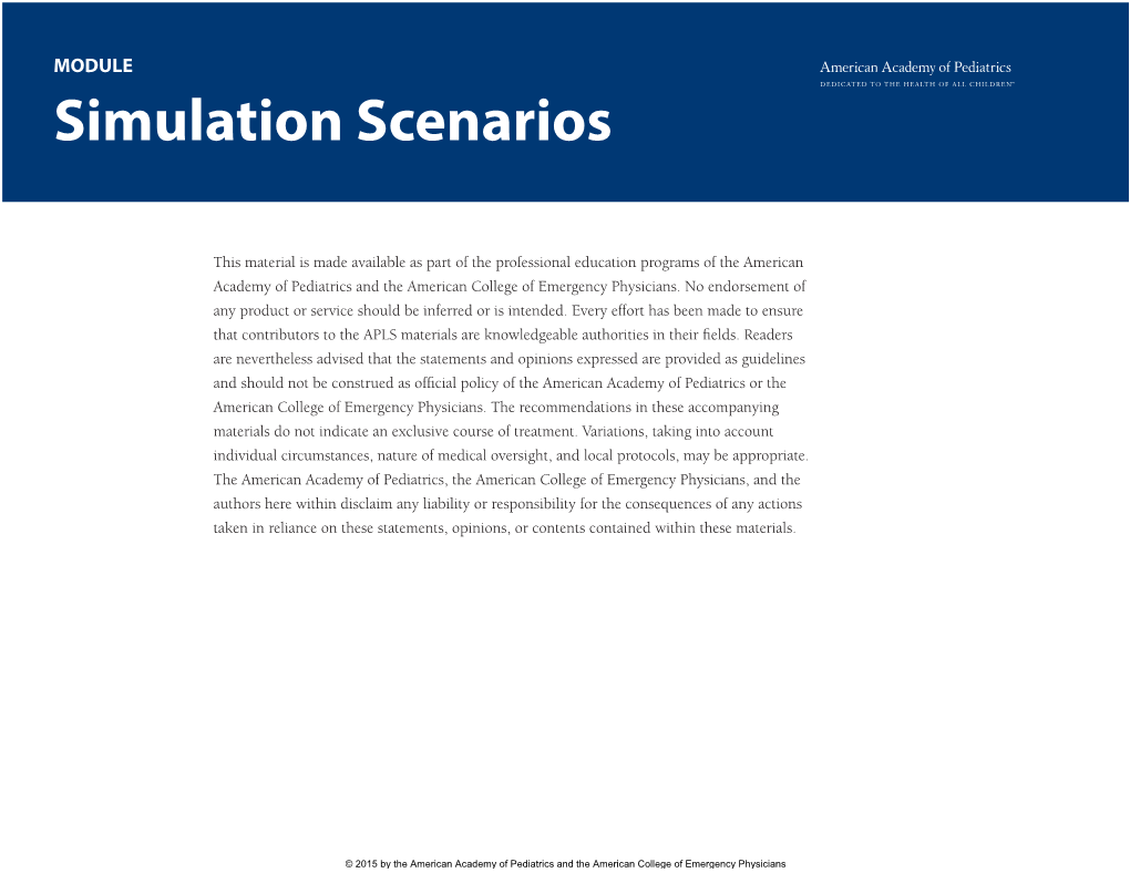 APLS Simulation Scenarios