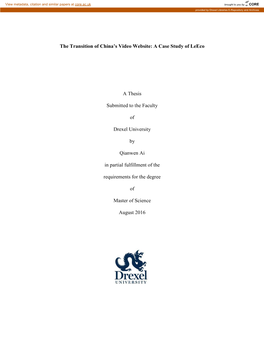A Case Study of Leeco a Thesis Submitted to the Faculty Of