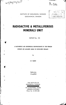 Radioactive & Metalliferous Minerals Unit