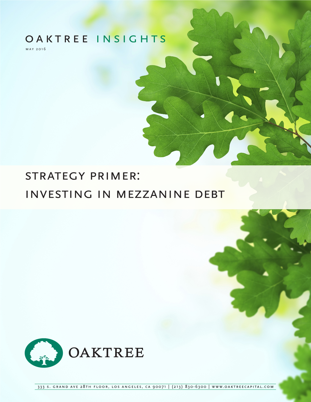 Strategy Primer: Investing in Mezzanine Debt