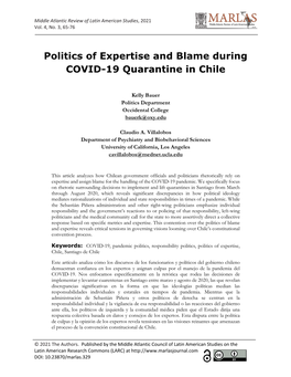 Politics of Expertise and Blame During COVID-19 Quarantine in Chile