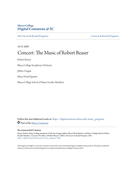 Concert: the Music of Robert Beaser