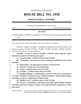 House Bill No. 1910