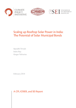 Scaling up Rooftop Solar Power in India: the Potential of Solar Municipal Bonds