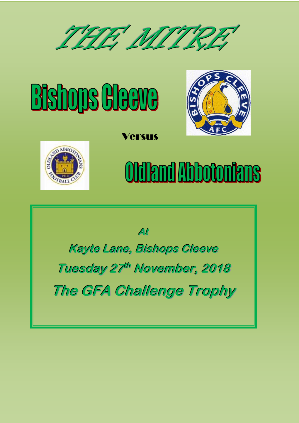 The GFA Challenge Trophy