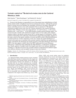 Tectonic Control on 10Be-Derived Erosion Rates in the Garhwal Himalaya, India Dirk Scherler,1,2 Bodo Bookhagen,3 and Manfred R