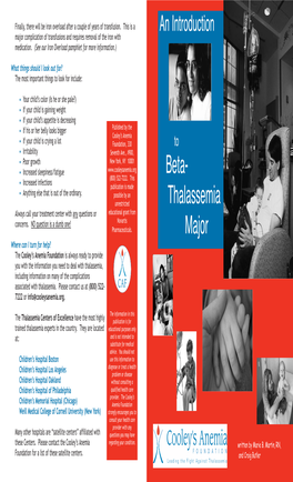 Beta- Thalassemia Major