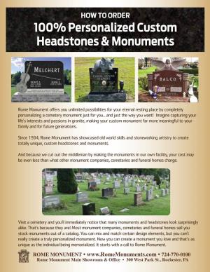 100% Personalized Custom Headstones & Monuments