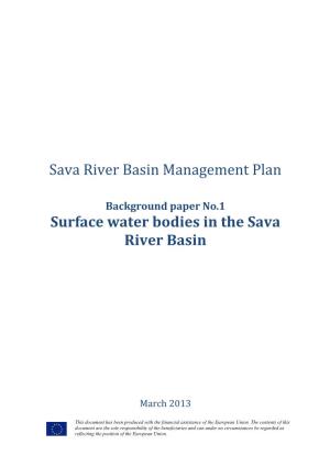 Surface Water Bodies in the Sava River Basin