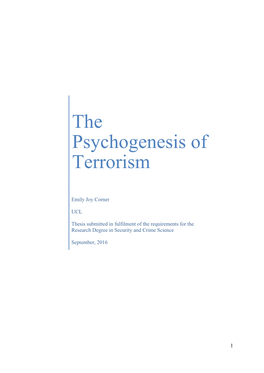The Psychogenesis of Terrorism