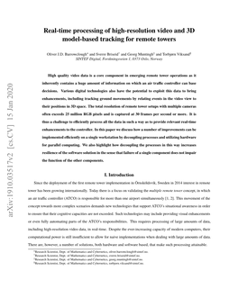 Real-Time Processing of High-Resolution Video and 3D Model-Based Tracking for Remote Towers