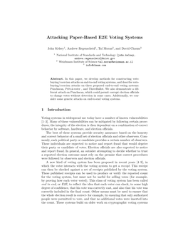 Attacking Paper-Based E2E Voting Systems