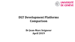 DLT Development Platforms Comparison