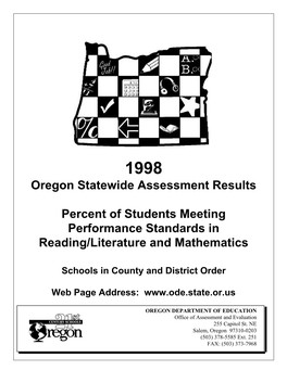 Oregon Statewide Assessment Results Percent of Students