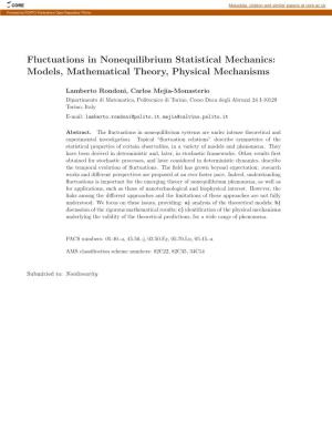 Fluctuations in Nonequilibrium Statistical Mechanics: Models, Mathematical Theory, Physical Mechanisms