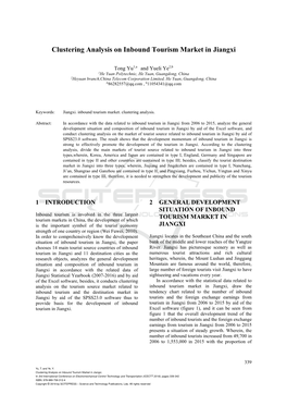 Clustering Analysis on Inbound Tourism Market in Jiangxi