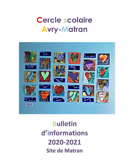 Cercle Scolaire Avry-Matran Bulletin D'informations 2020-2021
