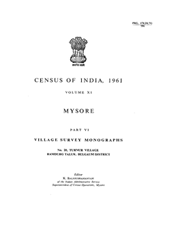 Village Survey Monographs, Turnur Village, No-20, Part VI, Vol-XI
