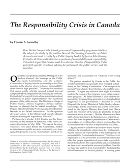 The Responsibility Crisis in Canada