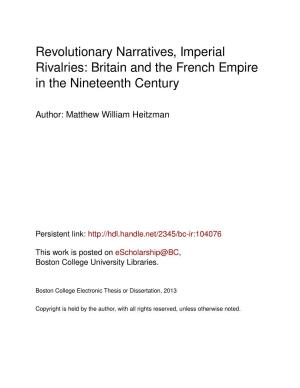 Revolutionary Narratives, Imperial Rivalries: Britain and the French Empire in the Nineteenth Century
