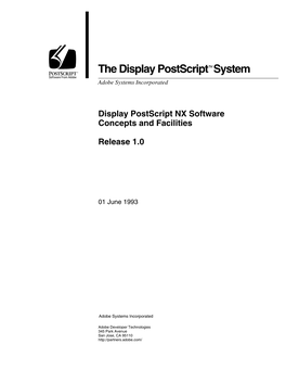 Display Postscript NX Software Concepts and Facilities