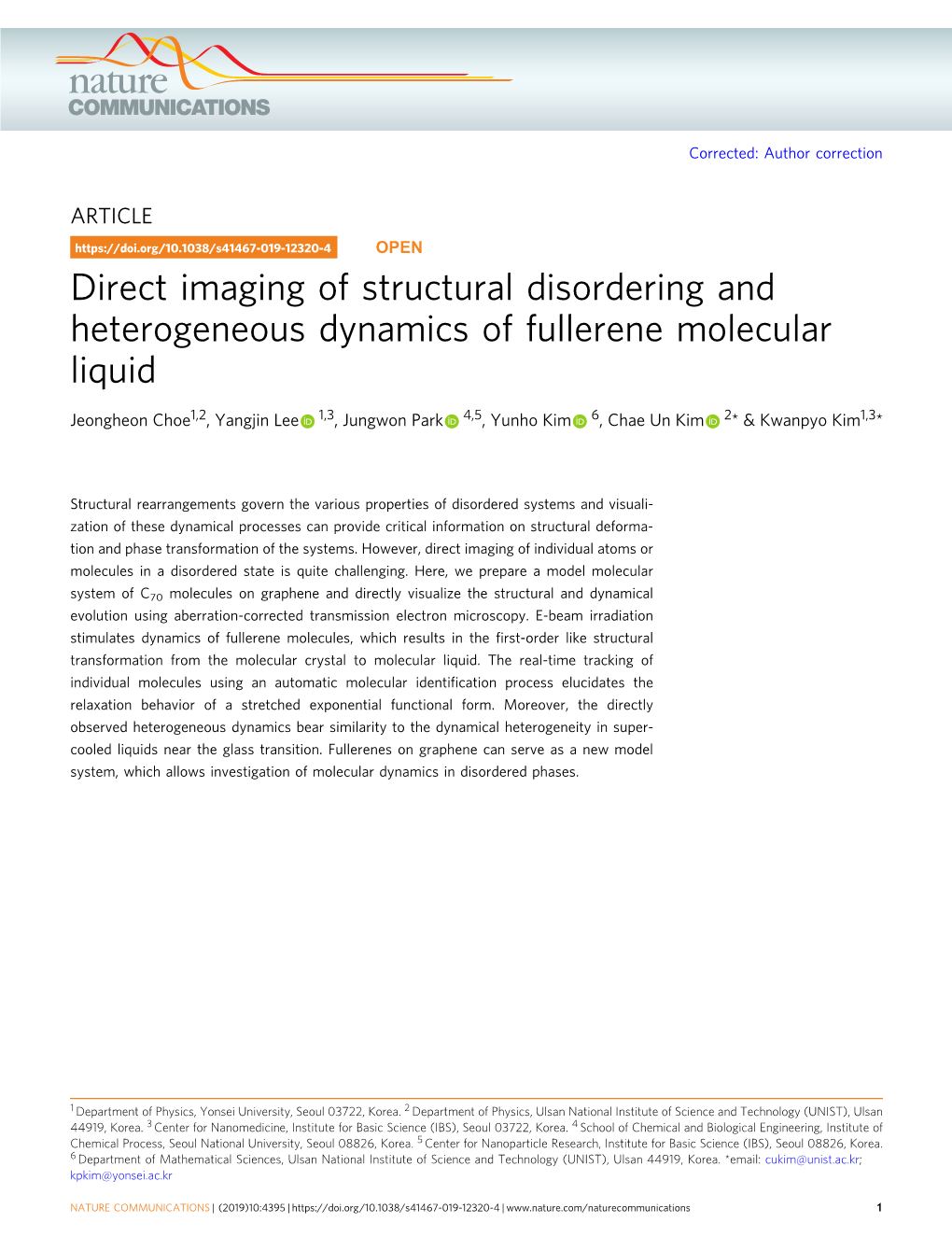 Direct Imaging of Structural Disordering and Heterogeneous Dynamics of Fullerene Molecular Liquid