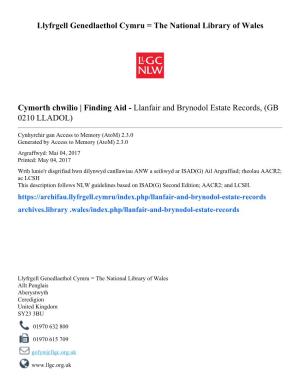 Llanfair and Brynodol Estate Records, (GB 0210 LLADOL)