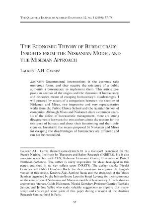 The Economic Theory of Bureaucracy: Insights from the Niskanian Model and the Misesian Approach