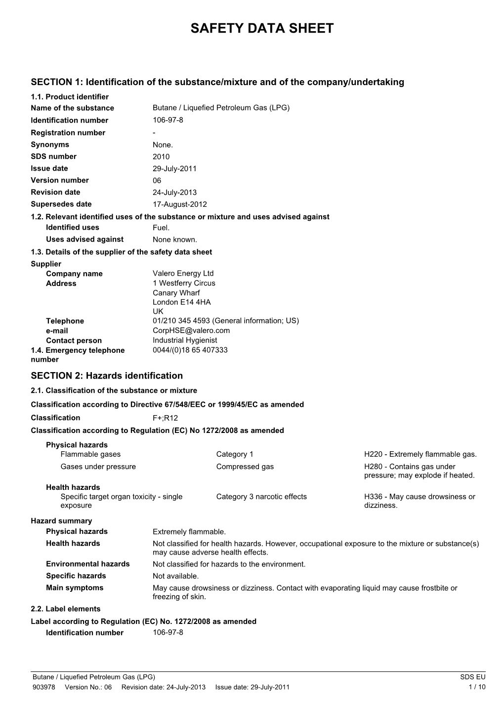 Safety Data Sheet