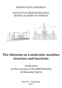 The Ribosome As a Molecular Machine: Structure and Functions