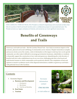 Benefits of Greenways and Trails (Pdf)