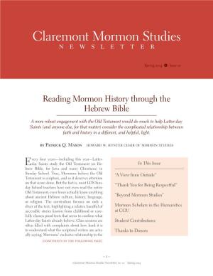 Claremont Mormon Studies Newsletter