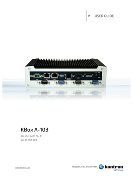 Kbox A-103 Users Guide