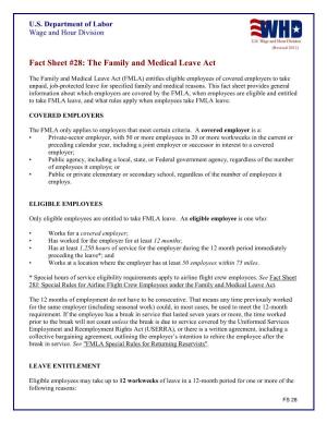 Fact Sheet #28: the Family and Medical Leave Act