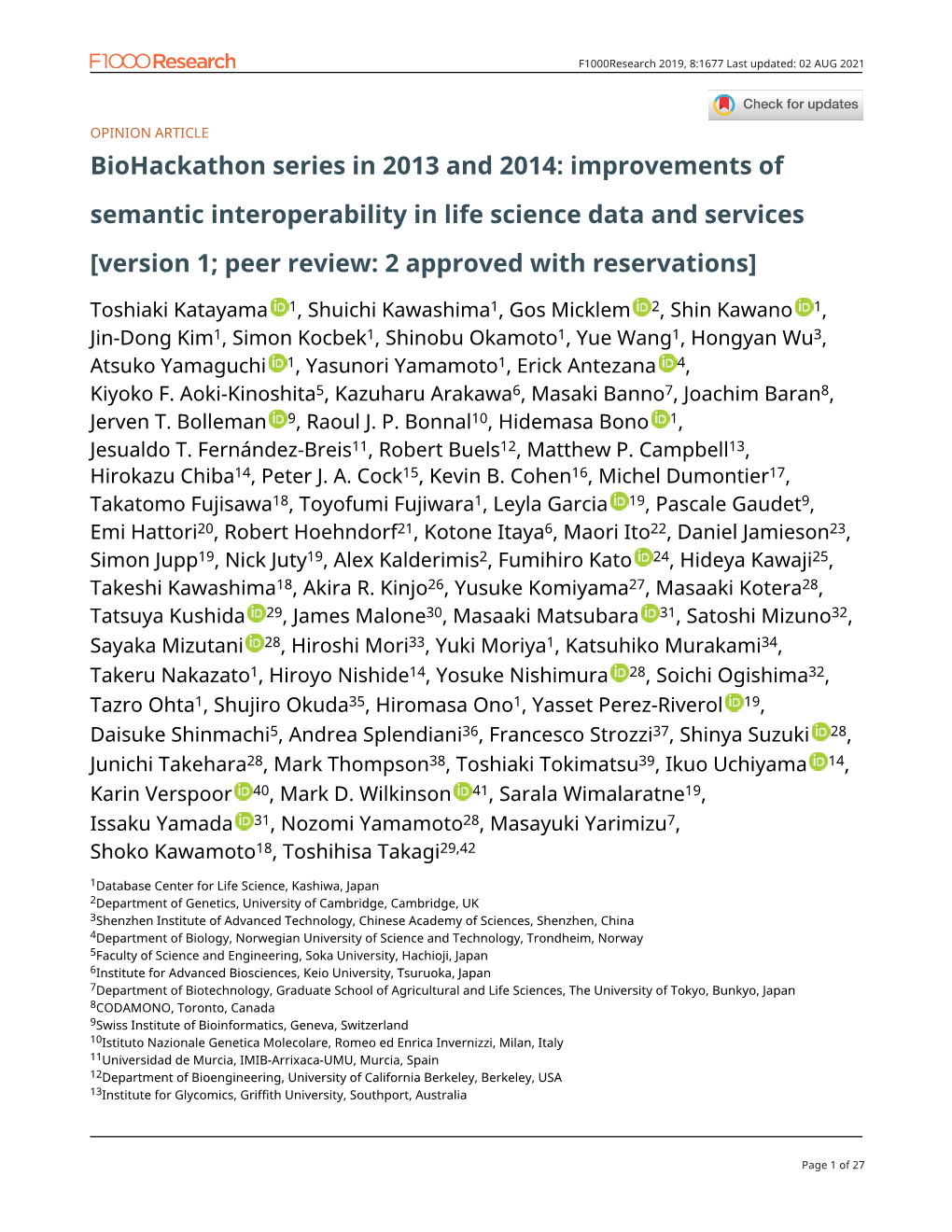 Biohackathon Series in 2013 and 2014