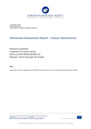 Withdrawal Assessment Report - Orphan Maintenance