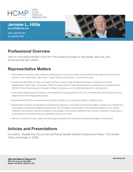 Profile/Jerome L. Hillis