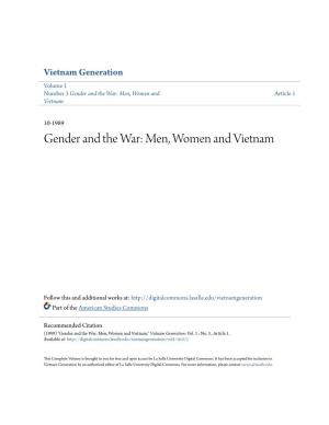 Gender and the War: Men, Women and Vietnam