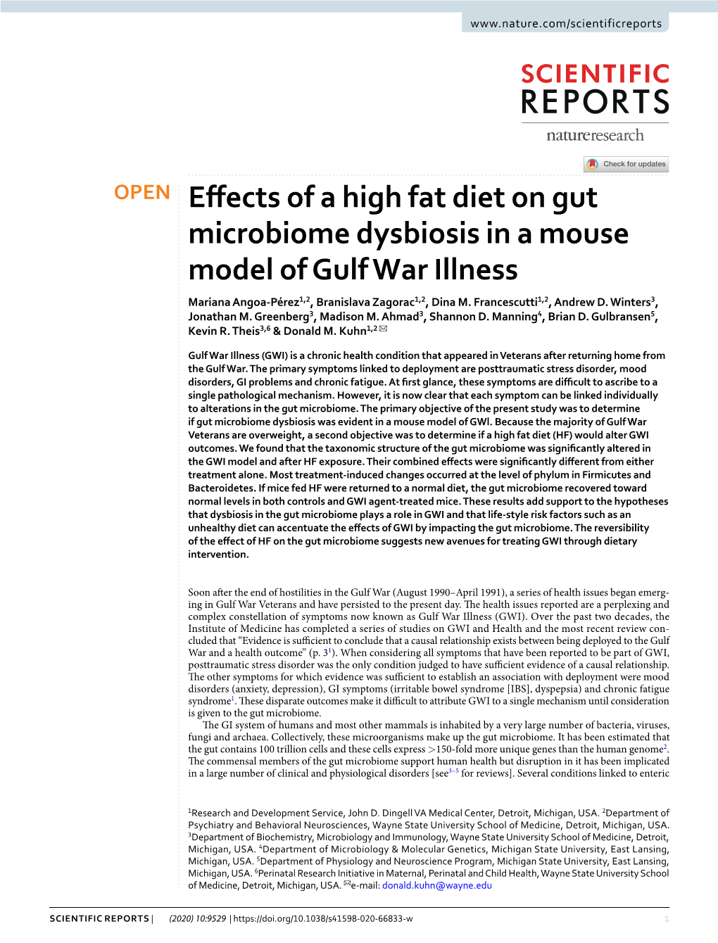 Effects of a High Fat Diet on Gut Microbiome Dysbiosis in a Mouse