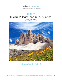 Dolomites Mountains Hiking Vacation