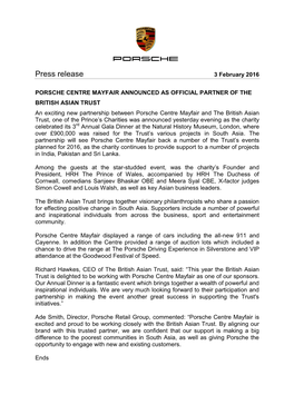 Press Release 3 February 2016