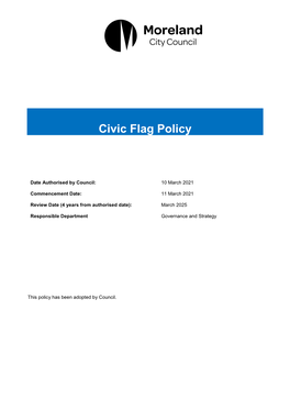 Civic Flag Policy