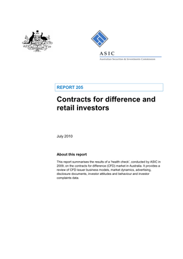 Report REP 205 Contracts for Difference and Retail Investors