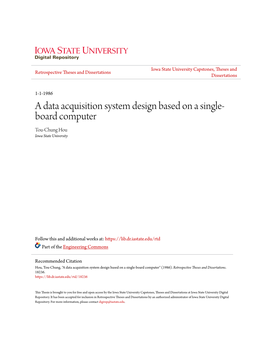 A Data Acquisition System Design Based on a Single-Board Computer" (1986)