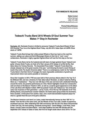 Tedeschi Trucks Band 2016 Wheels of Soul Summer Tour Makes 1St Stop in Rochester