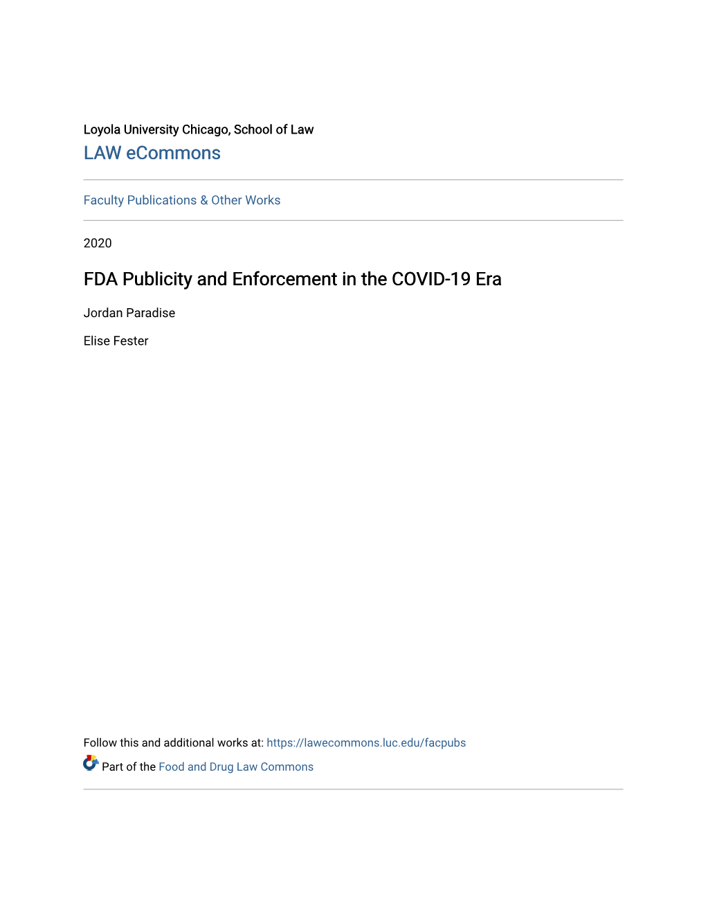 FDA Publicity and Enforcement in the COVID-19 Era