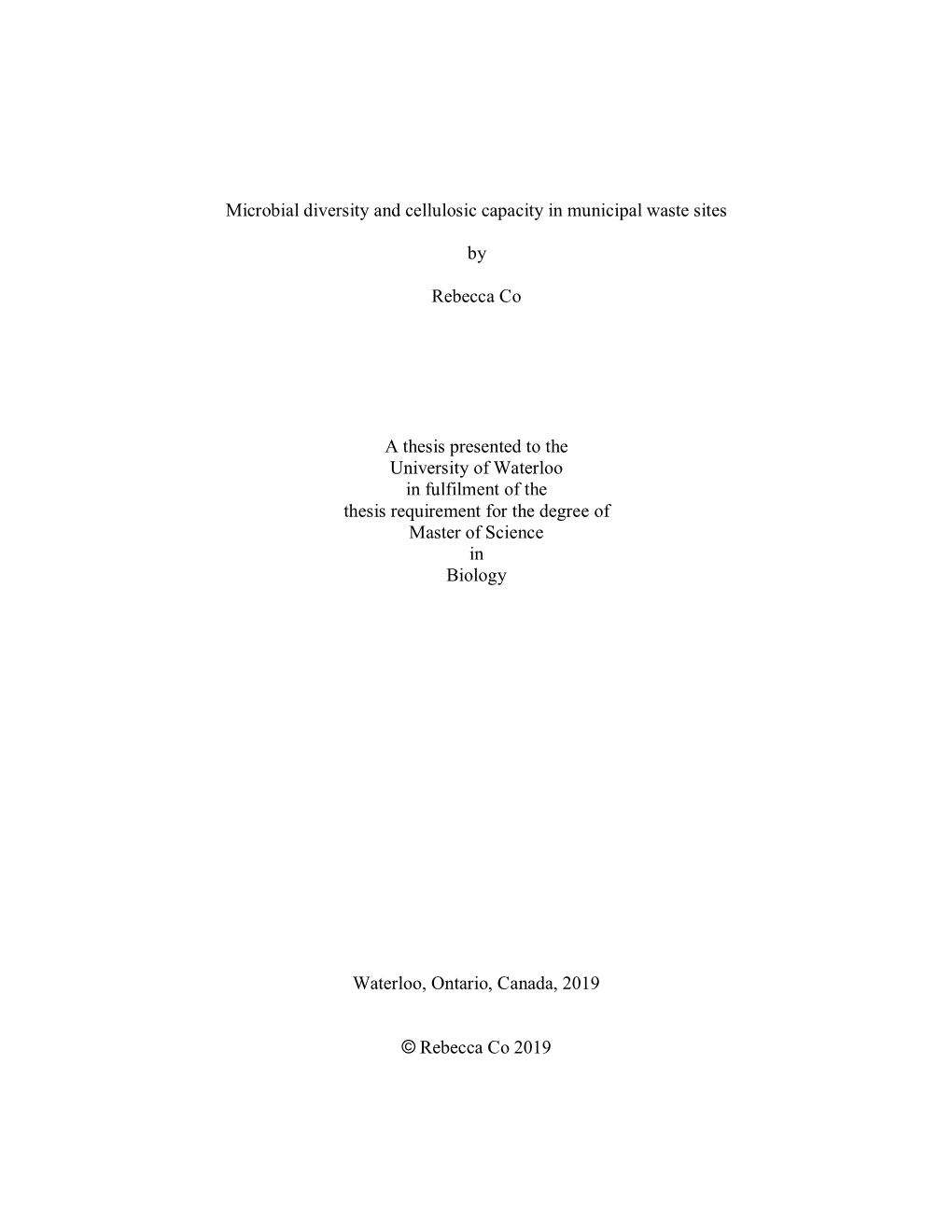 Microbial Diversity and Cellulosic Capacity in Municipal Waste Sites By