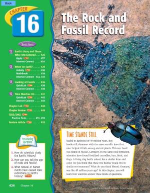 The Rock and Fossil Record the Rock and Fossil Record the Rock And