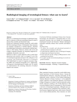 Radiological Imaging of Teratological Fetuses: What Can We Learn?