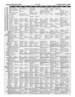 Sunday Morning Grid 11/11/18 Latimes.Com/Tv Times